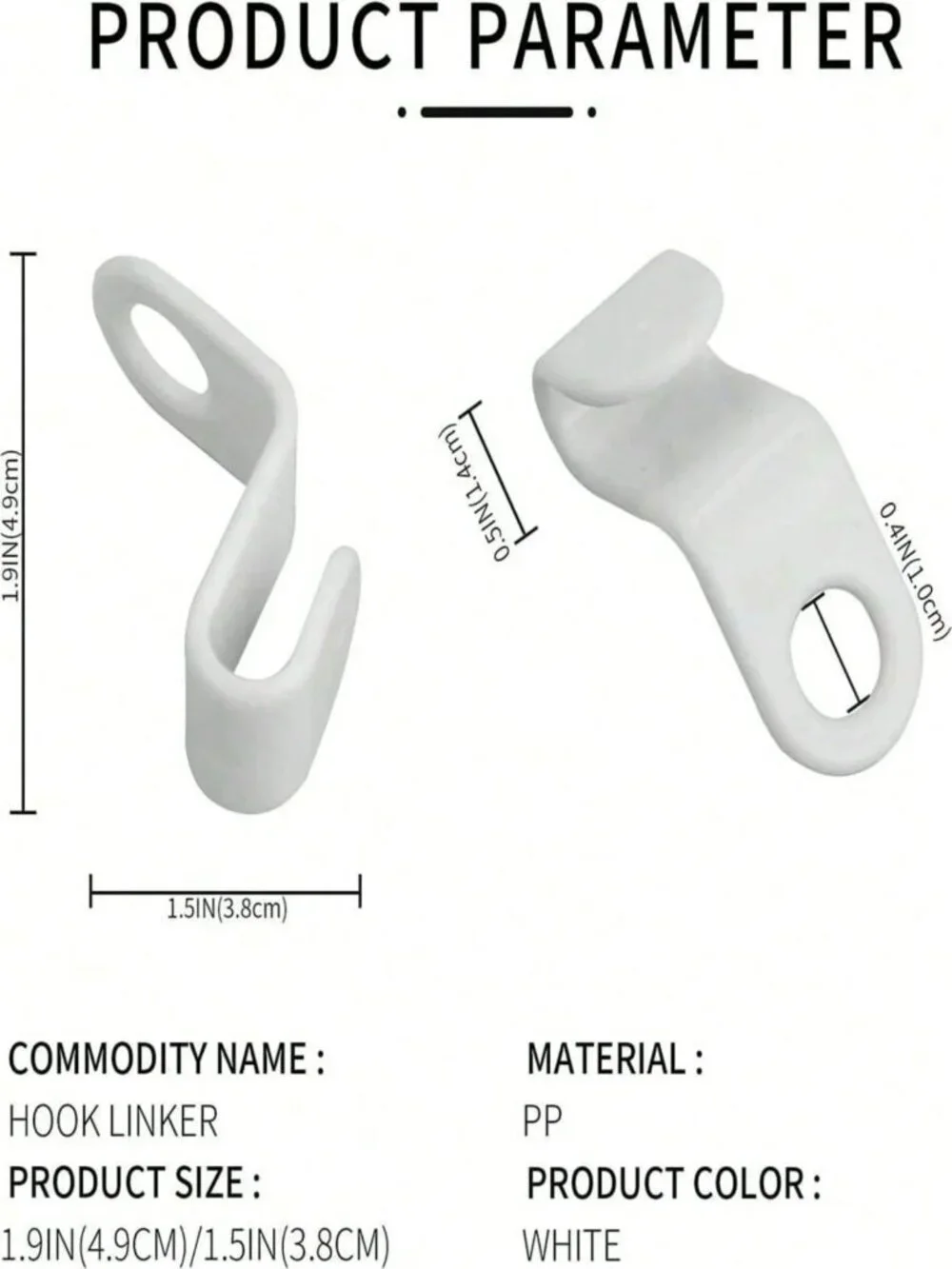50 pcs White Hanger Connector Hooks, Magic Hanger Hooks, Heavy Duty Cascade